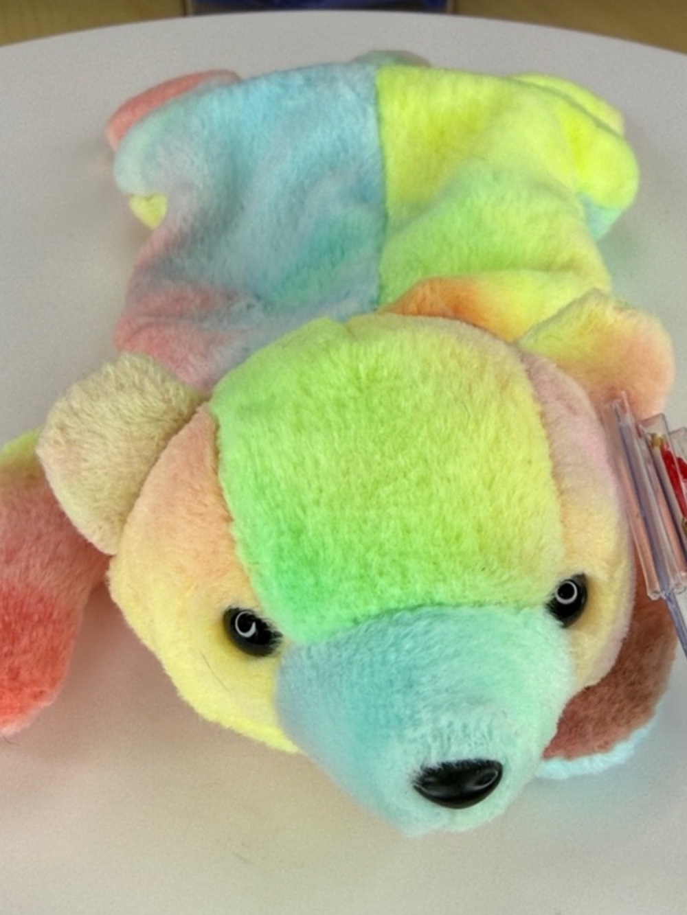 Ty Beanie Babies Rainbow Tie-Dye Plush Bear Sammy - Multicolor - Picture 2 of 4
